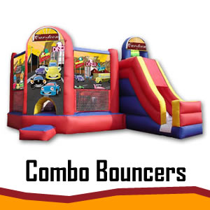 inflatable bounce house with slide rental cars theme