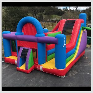 Inflatable slide and bounce for birthday parties